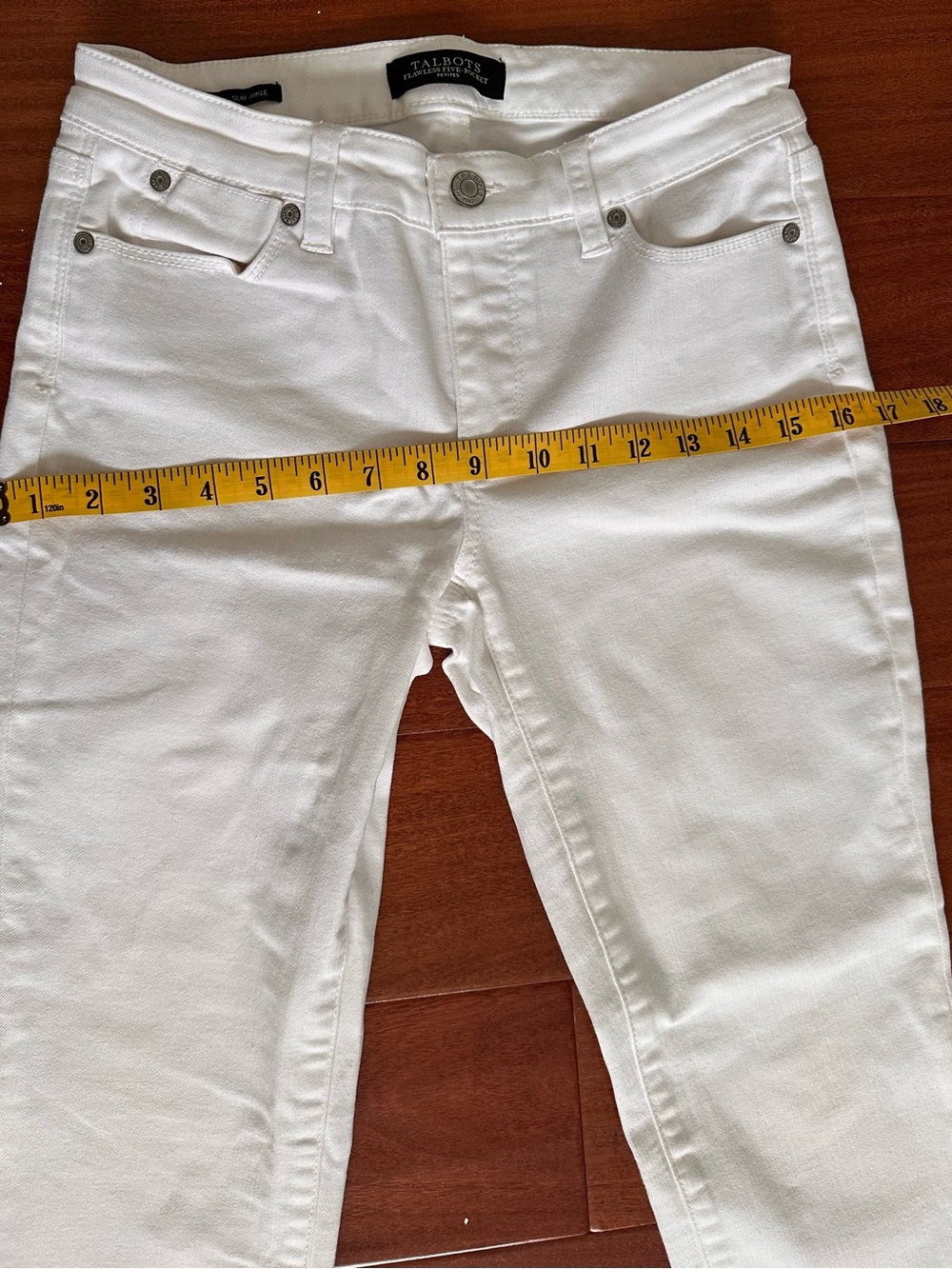 Talbots Flawless Five-Pocket Slim Ankle White Jeans Women’s Petite 2P - Picture 5 of 10